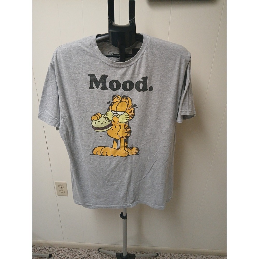 Garfield Men's Graphic Print Cotton Short Sleeve T-shirt Color: Grey Size: XL